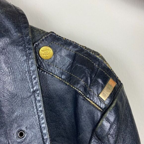 Vintage 70s Harley Davidson NY Police Department Leather Jacket Large Heavy - Picture 7 of 15